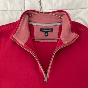 Banana Republic Men's Red Zip-Up Sweater
